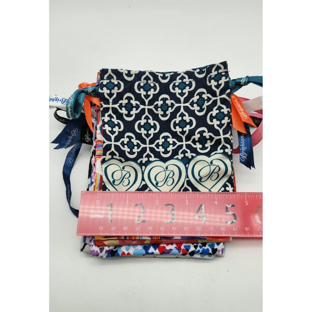 Lot Of 9 Brighton Cloth Fabric Jewelry Storage Bags #1 Hearts Drawstring Pouch - Picture 9 of 9